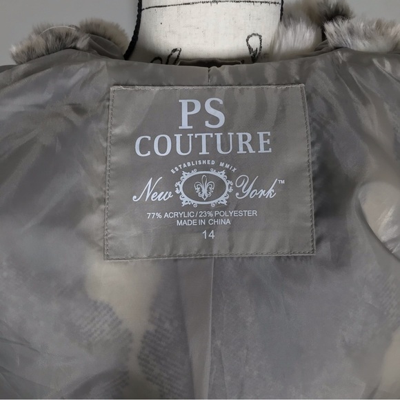 Y2K Aeropostale Faux Fur Button Down Hooded Coat Jacket - Picture 6 of 9